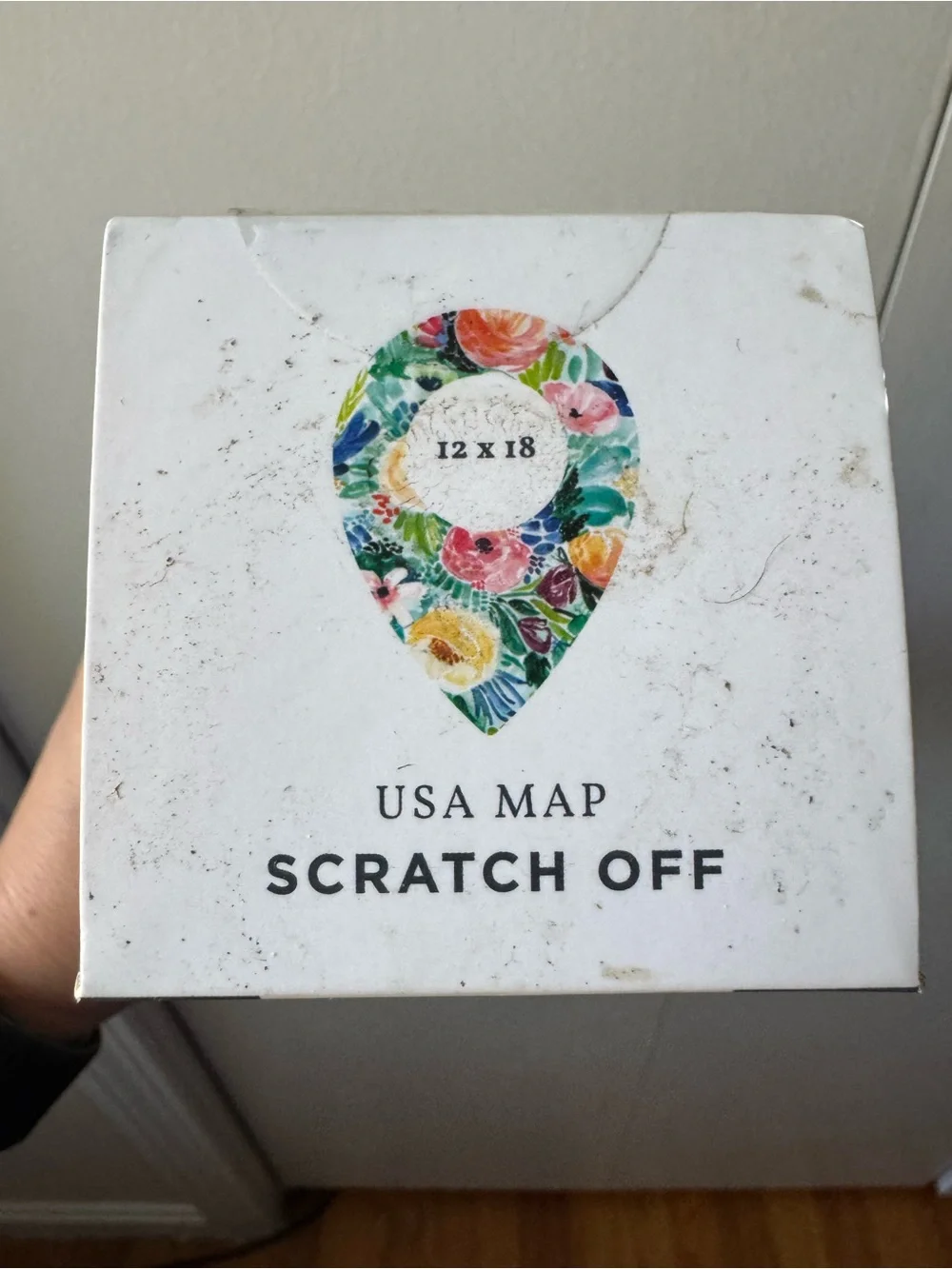 Waypoint Wanders Floral US Scratch Off Map Rose Less Traveled 12x18 New in Box